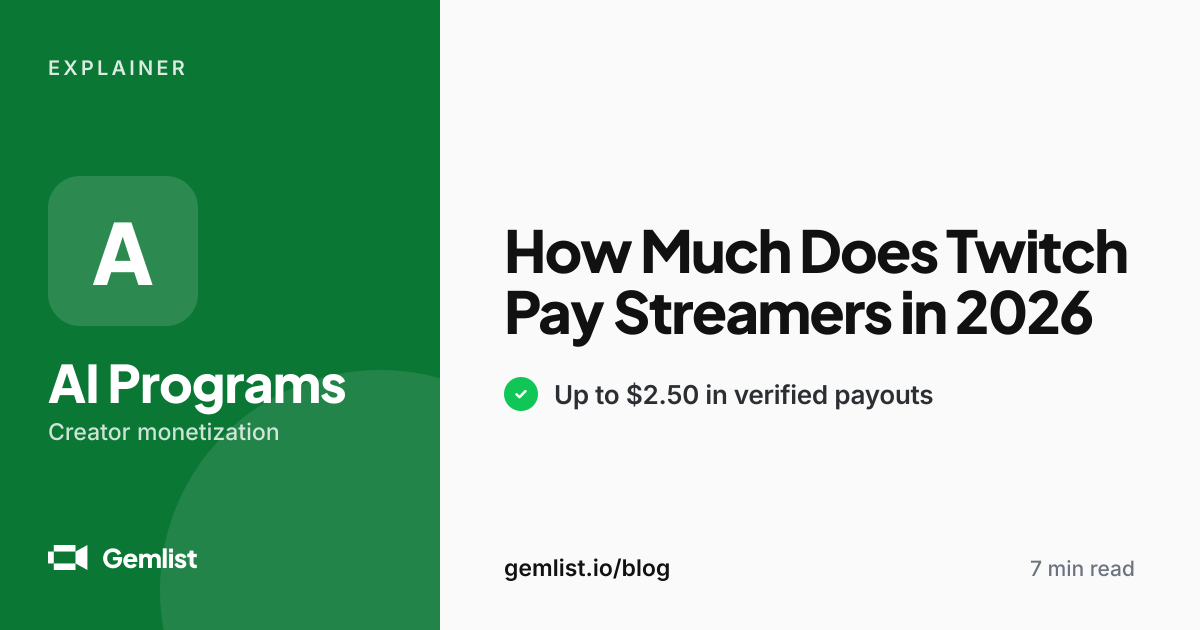 How Much Does Twitch Pay Streamers in 2026 | Gemlist