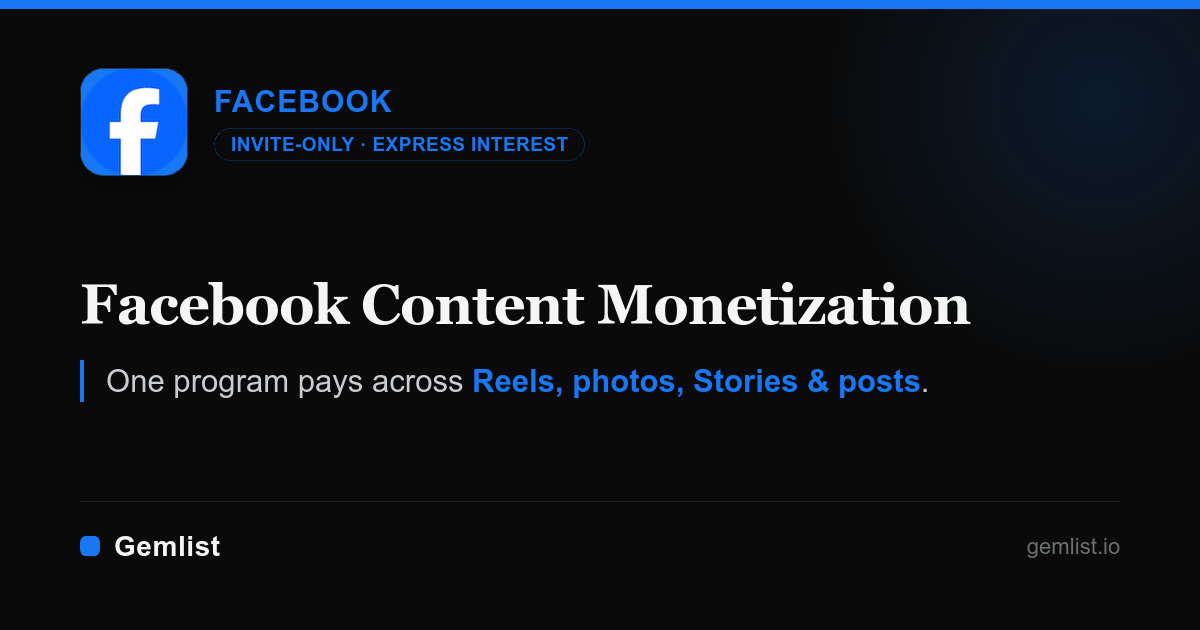Facebook Content Monetization
