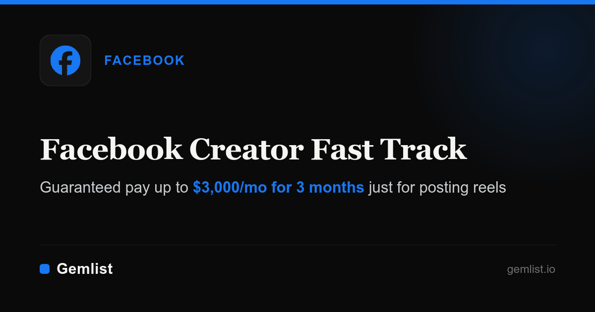 Facebook Creator Fast Track