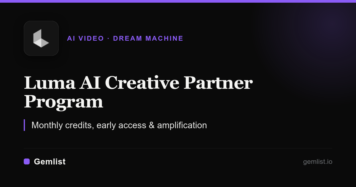 Luma AI Creative Partner Program