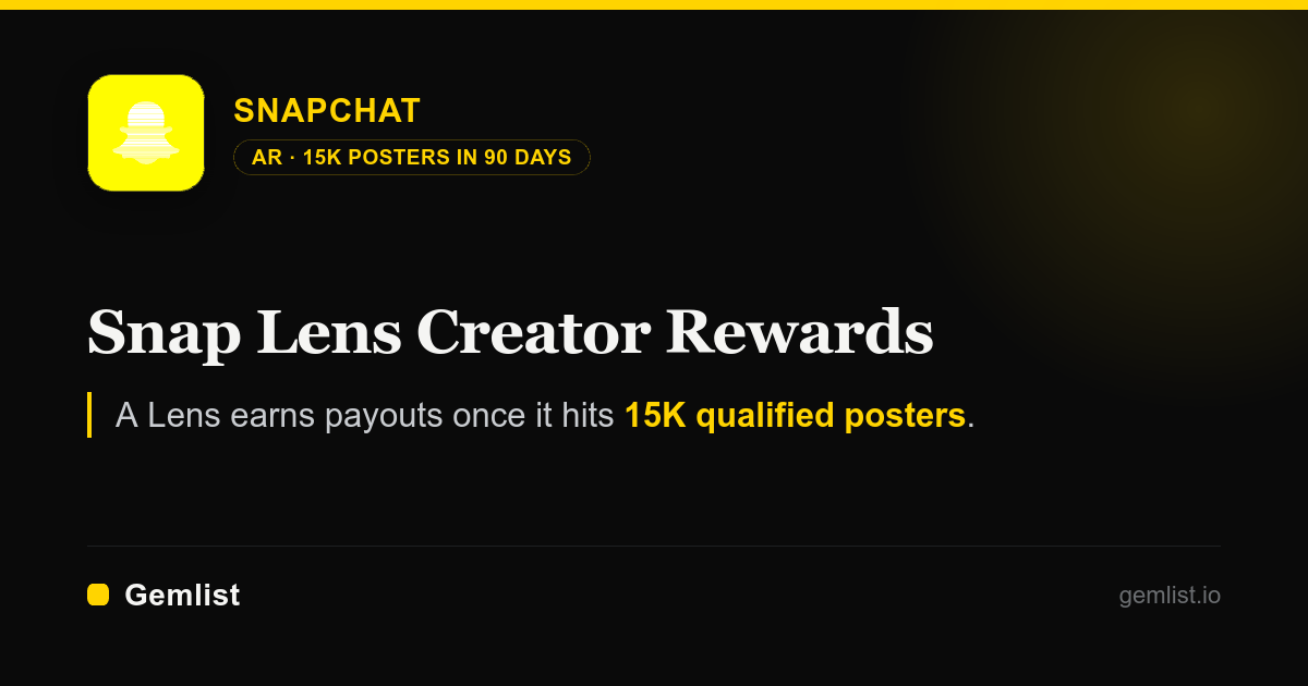 Snap Lens Creator Rewards