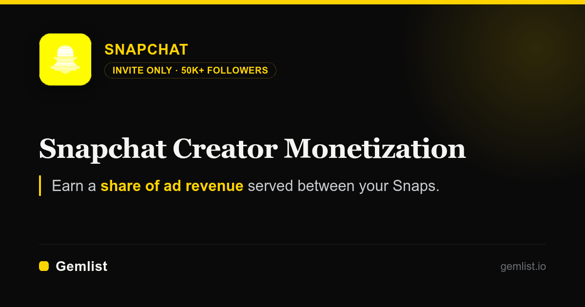 Snapchat Creator Monetization Program banner